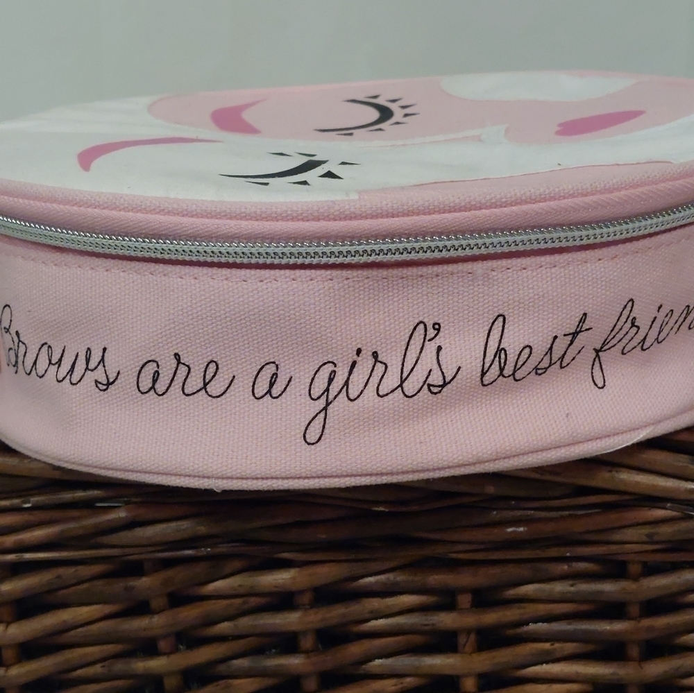 Benefit Pink Round Beauty Face Makeup Bag - Picture 4 of 8